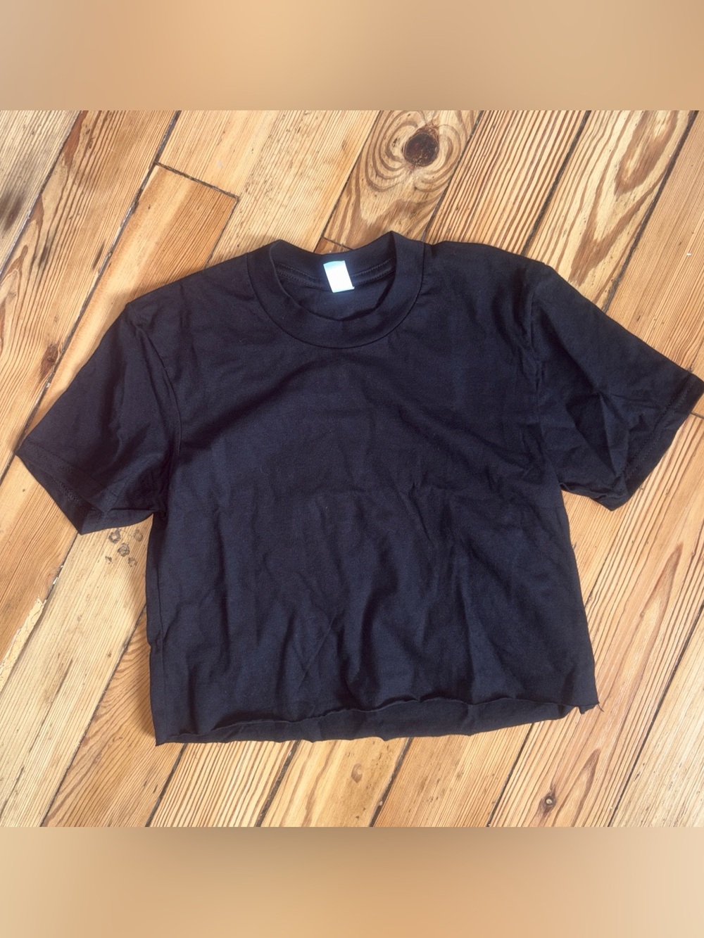 LA Apparel Black Cotton Baby Tee